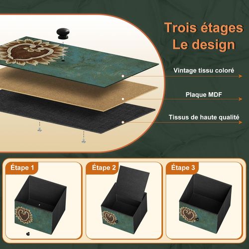 Commode Vintage, Structure En Métal, Plateau En Mdf - 100 X 55.2 X 30 Cm - Avec 5 Tiroirs