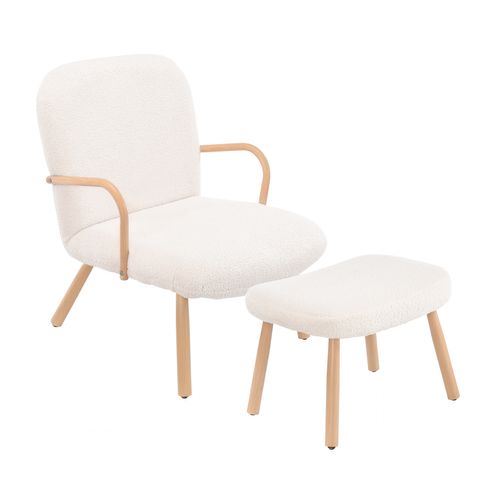 Fauteuil Avec Repose-pieds, Fauteuil De Lecture Moelleux, Dossier Haut Et Repose-pieds Pour Le Salon