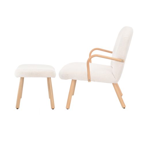 Fauteuil Avec Repose-pieds, Fauteuil De Lecture Moelleux, Dossier Haut Et Repose-pieds Pour Le Salon