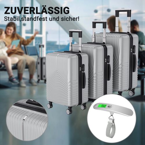 3 Tailles De Bagages à Coque Rigide Avec Serrure à Combinaison, Roulettes Pivotantes à 360°