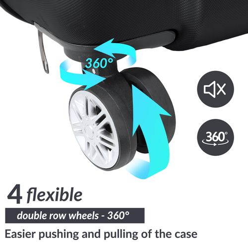 3 Tailles De Bagages à Coque Rigide Avec Serrure à Combinaison, Roulettes Pivotantes à 360°