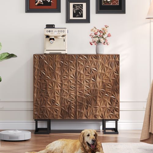 Buffet 80×40×78 Cm Avec 2 Portes - Marron