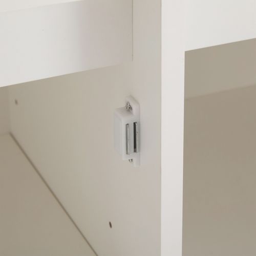 Buffet Moderne De 120 Cm, Deux Portes Et Trois Tiroirs,  Blanc