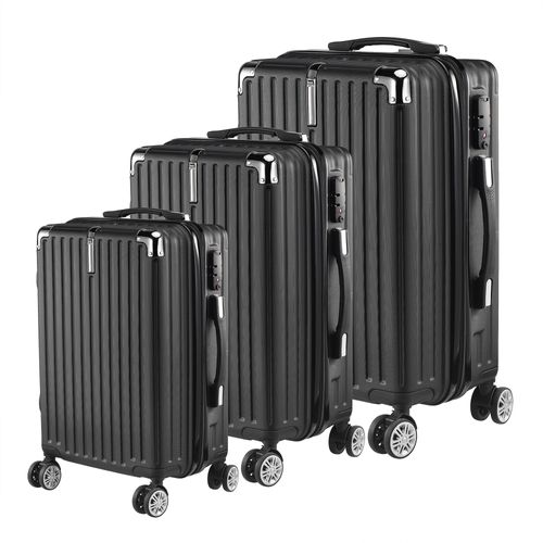 3 Tailles De Bagages à Coque Rigide Avec Serrure à Combinaison, Roulettes Pivotantes à 360°