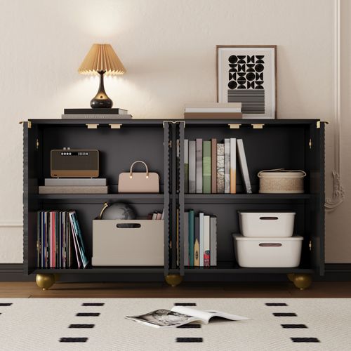 Buffet Avec 4 Portes 120x35x71,5 Cm - Noir