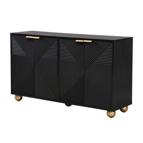 Buffet Avec 4 Portes 120x35x71,5 Cm - Noir