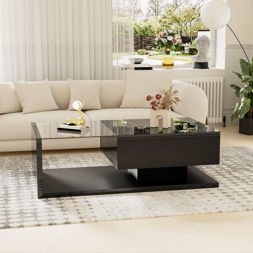 Table Basse - Effet LED - Noir