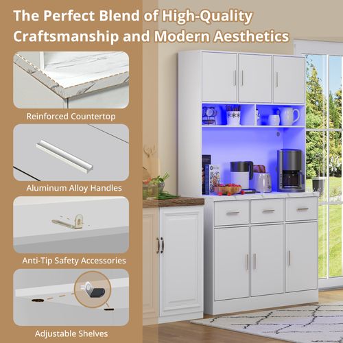 Table à Manger Multifonctionnelle De 180cm Avec Éclairage LED,trous De Gestion Des Câbles Et Prises