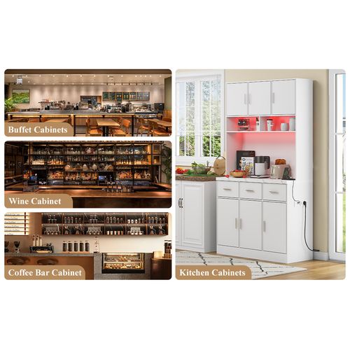 Table à Manger Multifonctionnelle De 180cm Avec Éclairage LED,trous De Gestion Des Câbles Et Prises