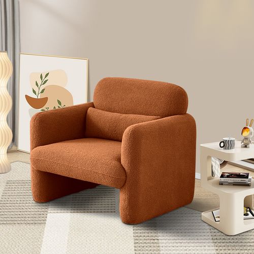 Fauteuil Fixe Avec Coussin En Tissu - Orange