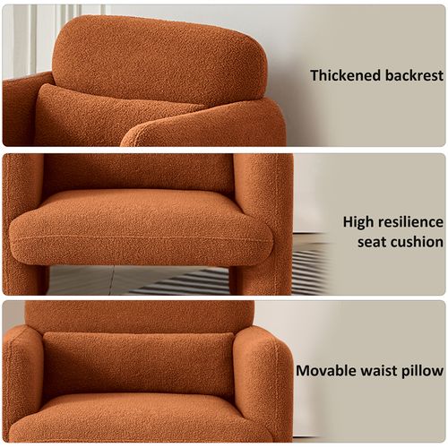 Fauteuil Fixe Avec Coussin En Tissu - Orange