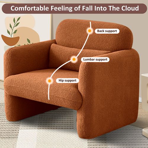 Fauteuil Fixe Avec Coussin En Tissu - Orange