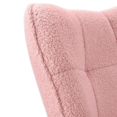 Fauteuil à Bascule, Relax, Avec Assise Rembourrée, 92 X 68 X 75 Cm, En Polaire Peluche, Rose