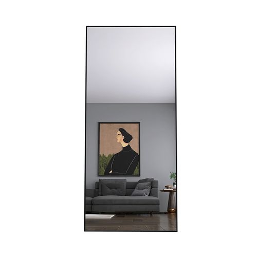 Miroir De Maquillage Rectangulaire Pleine Longueur 180 X 80 Cm, à Suspendre Ou à Poser, Noir.