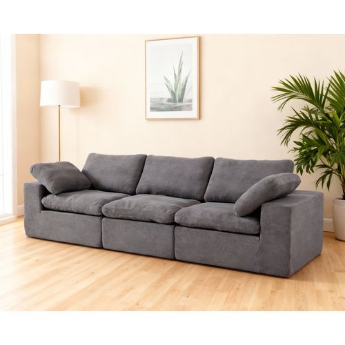 Canapé Modulable En Tissu - Gris