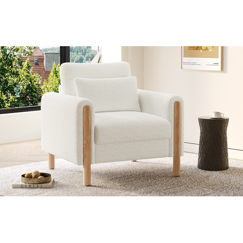 Fauteuil Moderne - Rembourrage Doux - Blanc