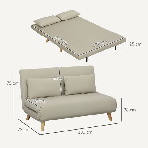 Canapé Convertible - Velours Beige