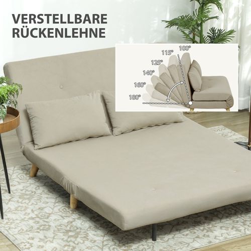 Canapé Convertible - Velours Beige