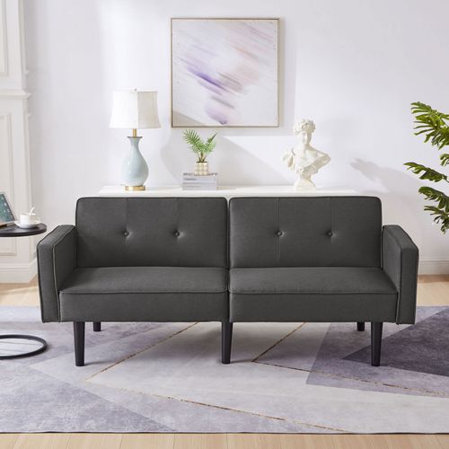 Canapé Convertible En Tissu - Gris