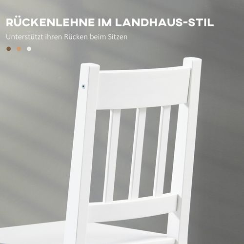 Lot De 2 Chaises De Salle à Manger En Bois Massif - 41x46.5x85.5 Cm - Blanc Classique