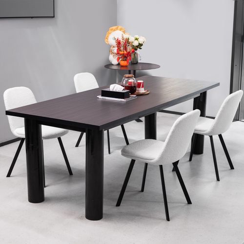 Lot De 2 Chaises - Housse Teddy Douce, Pieds Métal - Confort Optimal