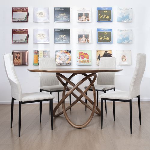 Lot De 4 Chaises Confortables - Dossier Haut, Siège Rembourré - Structure Métal - Multi-usage