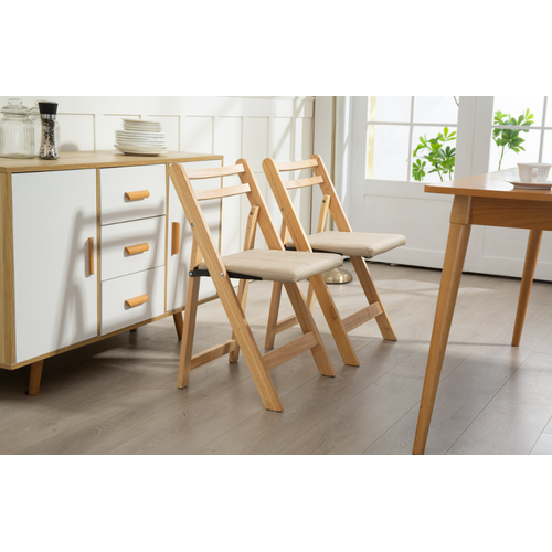 Chaise Pliante En Bois Massif - Design Épuré Et Durable - Pour Maison Et Bureau