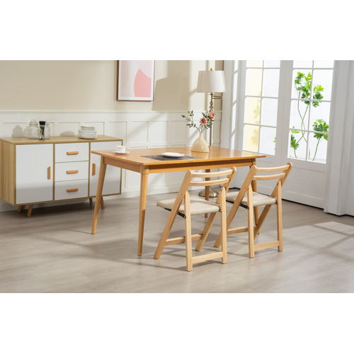 Chaise Pliante En Bois Massif - Design Épuré Et Durable - Pour Maison Et Bureau