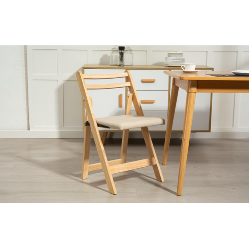 Chaise Pliante En Bois Massif - Design Épuré Et Durable - Pour Maison Et Bureau