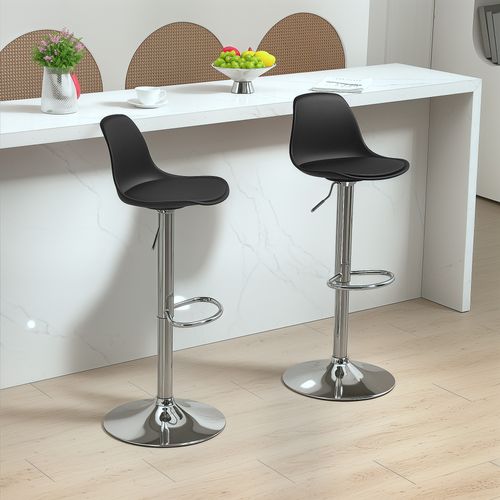 BELTOM Lot De 2 Tabourets De Bar Star Pivotants – Hauteur Réglable 65-85 Cm, Siège Simili-Cuir Confort, Design Moderne Cuisine & Bar – Noir
