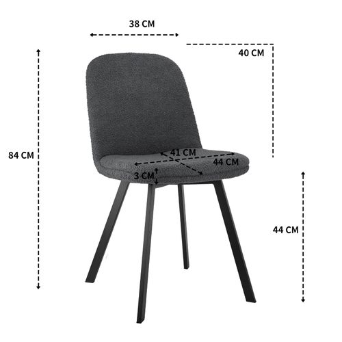 Lot De 2 Chaises - Housse Teddy Douce, Pieds Métal - Confort Optimal