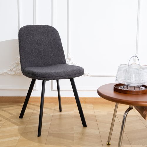 Lot De 2 Chaises - Housse Teddy Douce, Pieds Métal - Confort Optimal