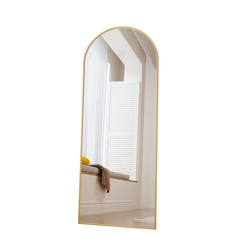 Miroir Pleine Longueur, 165 X 60 Cm,cadre En Aluminium,convient Aux Chambres Et Aux Entrées, Dorée