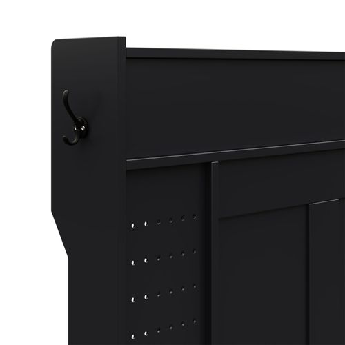 Vestiaire De Rangement - 6 Cintres, 1 Porte, 4 Casiers - Noir,Mettre dans vestiaires