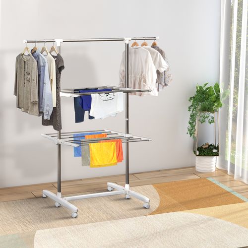 Tour De Séchage Pliable Avec Ailes Latérales - 2 Niveaux - Design Compact