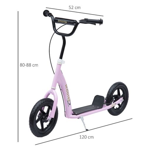 Scooter Sécurisé Enfant - Frein Main, Stabilité - Pour Filles 5 Ans Et + - Rose