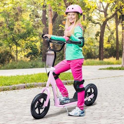 Scooter Sécurisé Enfant - Frein Main, Stabilité - Pour Filles 5 Ans Et + - Rose