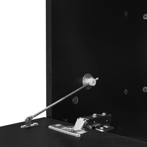 Table Basse Moderne Noire Avec Éclairage LED - Plateau Brillant - Dimensions 120x50x38.5 Cm