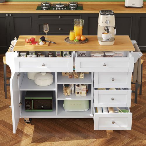 Buffet Repas Blanc 134 Cm - Tiroirs/armoire, Usage Mobile Et Fixe - Design Épuré