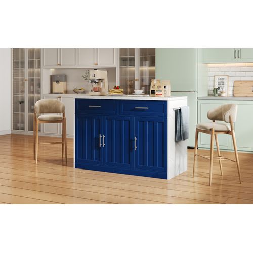 Buffet De Cuisine 120 Cm Avec Prises/usb - Étagères Réglables, Style Bar - Fonctionnel