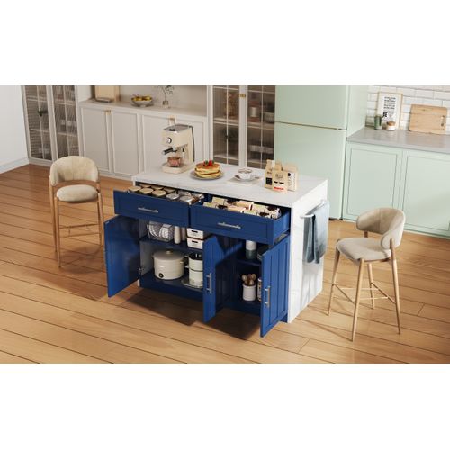 Buffet De Cuisine 120 Cm Avec Prises/usb - Étagères Réglables, Style Bar - Fonctionnel