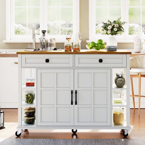 Buffet De Service Extensible 120 Cm - Plateau Rabattable, 2 Tiroirs Spacieux - Design Élégant