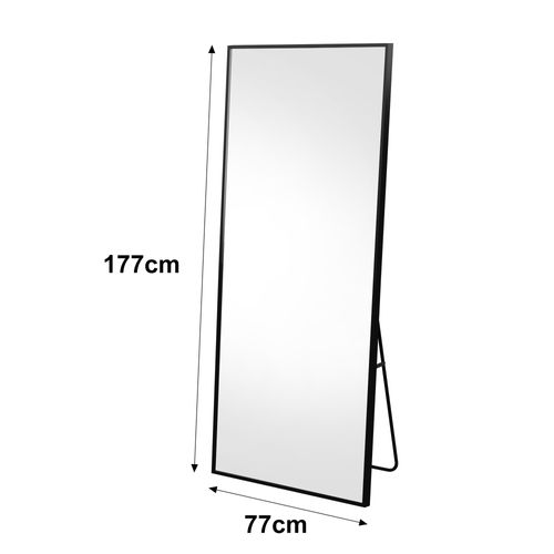 Miroir Sur Pied (177 X 77 Cm) à Poser Au Sol, à Incliner Ou à Accrocher,cadre Noir