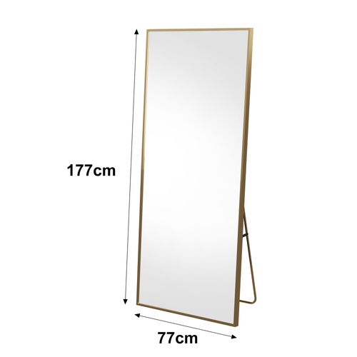 Miroir Sur Pied (177 X 77 Cm) à Poser Au Sol, à Incliner Ou à Accrocher,cadre Doré