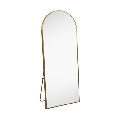 Miroir Pleine Longueur, 173 * 63 Cm, Peut Être Suspendu Ou Posé, Cadre En Alliage D'aluminium, Doré