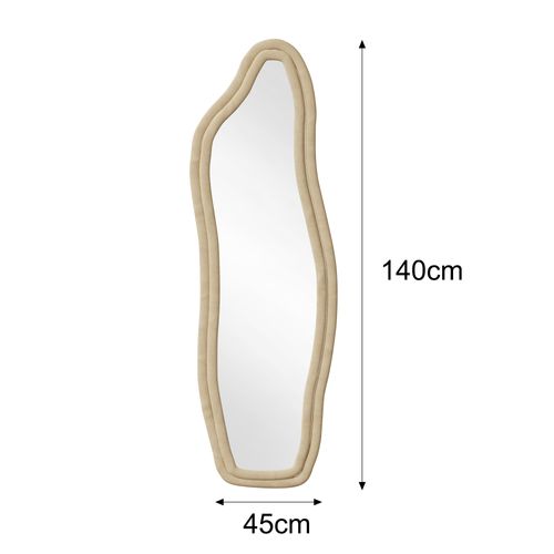 Miroir Pleine Longueur 140x45 Cm, Cadre En Velours, Peut Être Accroché Ou Posé à La Verticale,doré