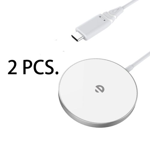 Chargeur Rapide Magsafe Pour iPhone, Sans Fil, Plus Rapide Que L'original, Blanc, 2 Pièces