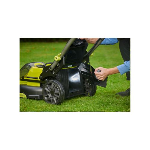 Ryobi - Tondeuse Poussée 18v Brushless - Ø Coupe 40 Cm - Ramassage Et Mulching  - Batterie 5,0 Ah Et