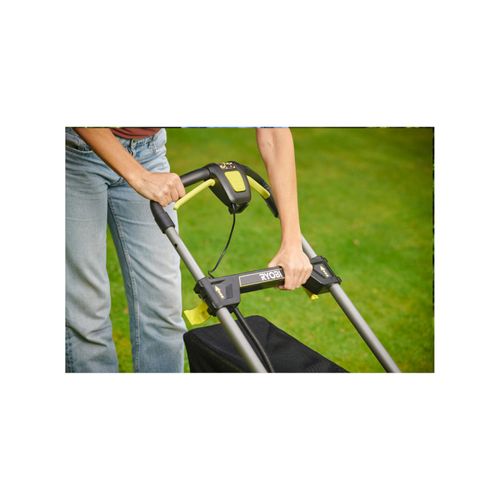 Ryobi - Tondeuse Poussée 18v Brushless - Ø Coupe 40 Cm - Ramassage Et Mulching  - Batterie 5,0 Ah Et