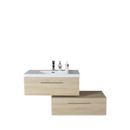 Meuble Simple Vasque 90 Cm Chêne Californien Naturel Aquazur